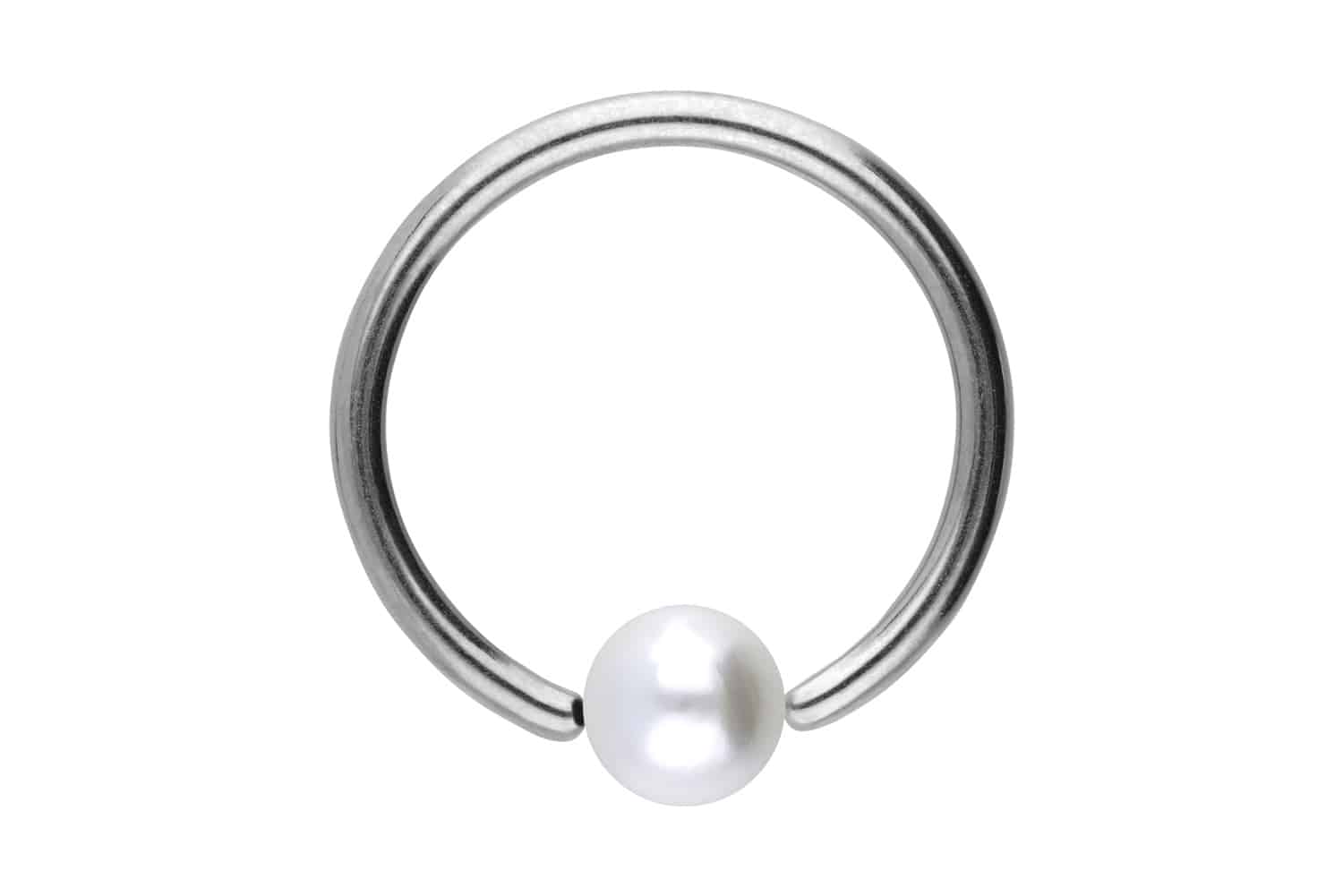 Chirurgenstahl Klemmkugelring Piercing SYNTHETISCHE PERLE